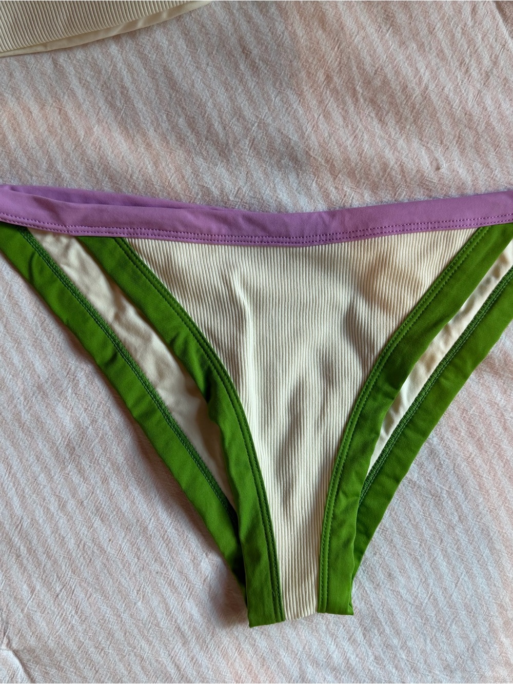 l*space Cream Bikini with Lilac and Green Trim - Picture 4 of 5